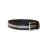 Leren riem HFI - Bruin / zilveren Swarovski