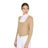 Wedstrijdpolo Dames Lange Mouwen met Knopen Equestro - Beige