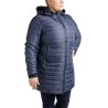 Lange gewatteerde jas Montar MoKately Curve dames - Donker marineblauw