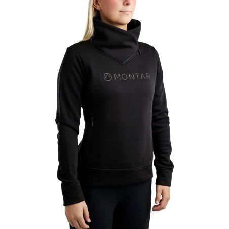 Sweatshirt Montar MoNaja hoge kraag kristallen gun metal dames
