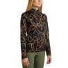 Damespolo met lange mouwen Montar Haily bridle print - Zwart