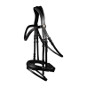 Waldhausen S-Line Blackshine gelakte hoofdstel met gecombineerde pull back neusriem - Zwart