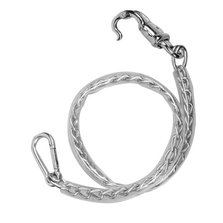 Lange ketting omhuld met transparant plastic