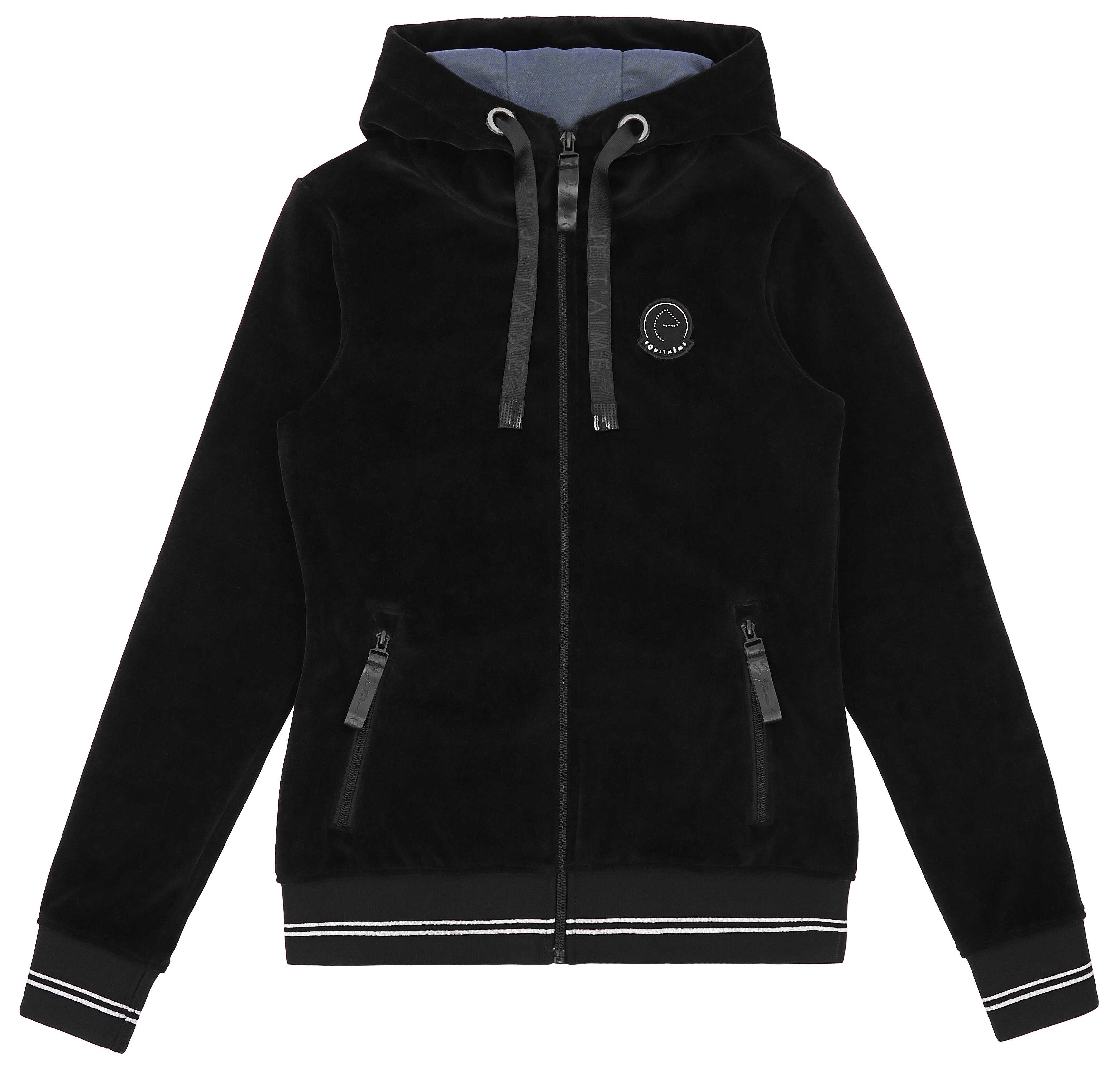 Fleece velours Je t'aime Equithème Coline dames Zwart