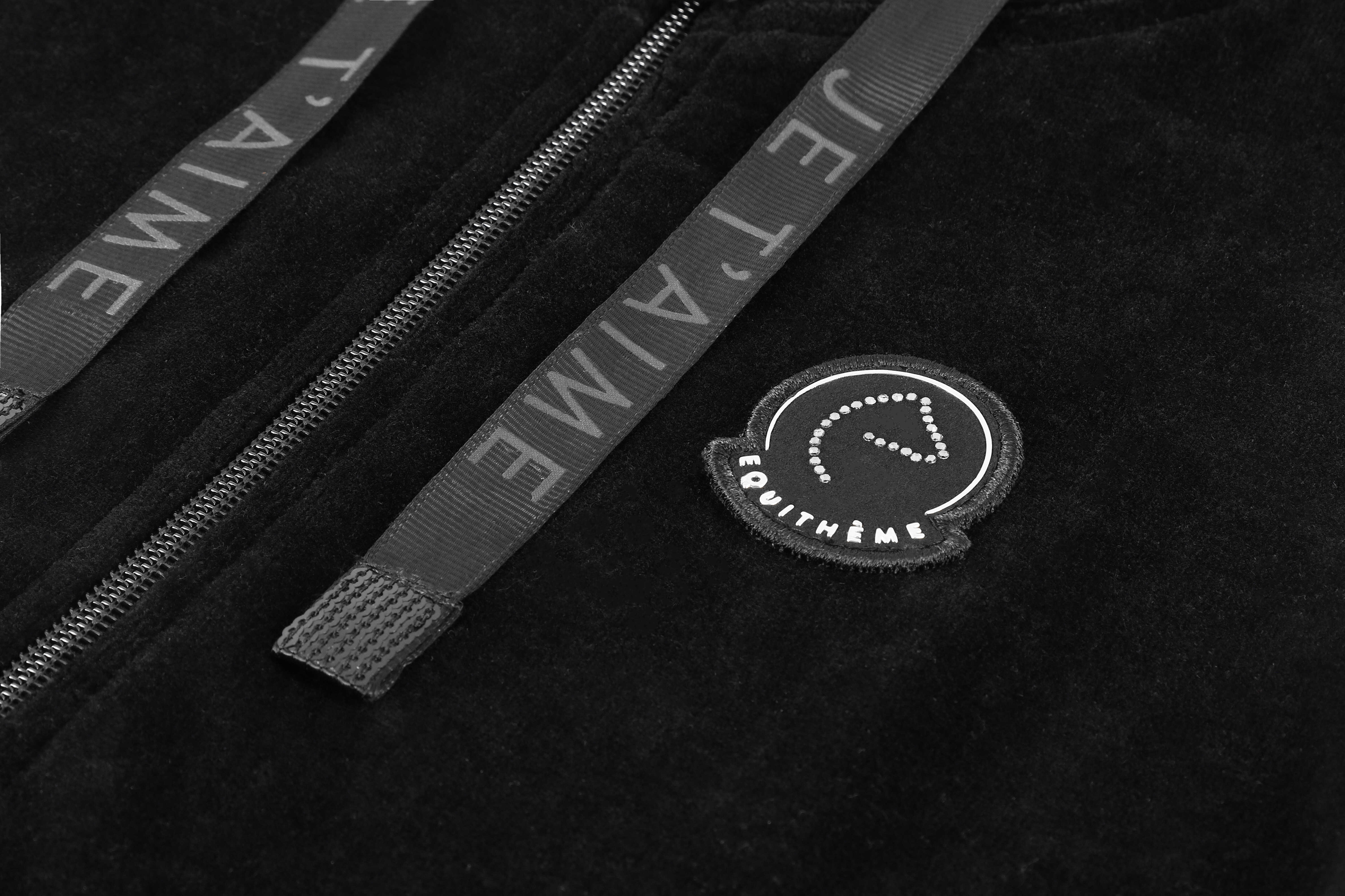 Fleece velours Je t'aime Equithème Coline dames Zwart