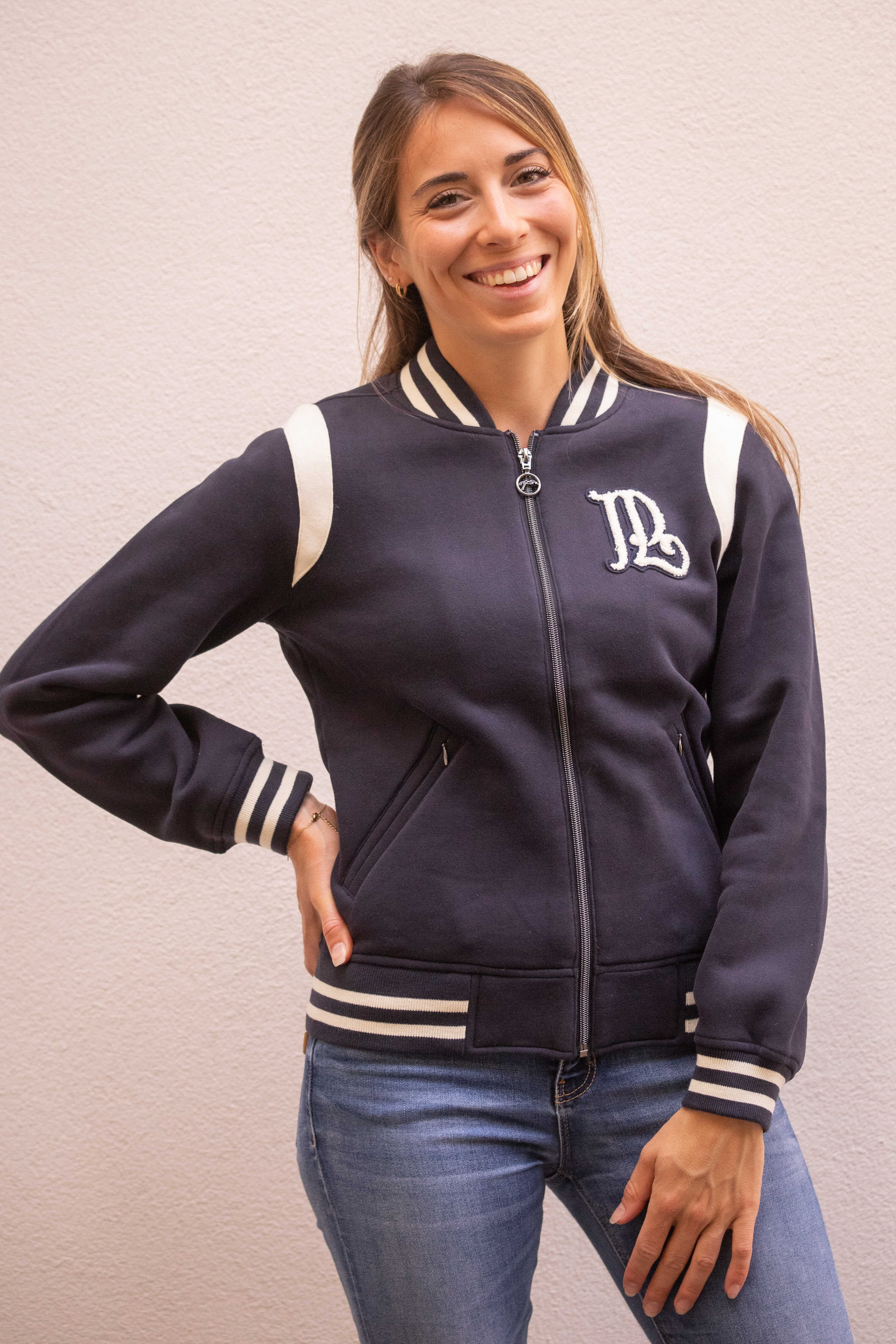 Sweat Pénélope University Marine / offwhite Marineblauw