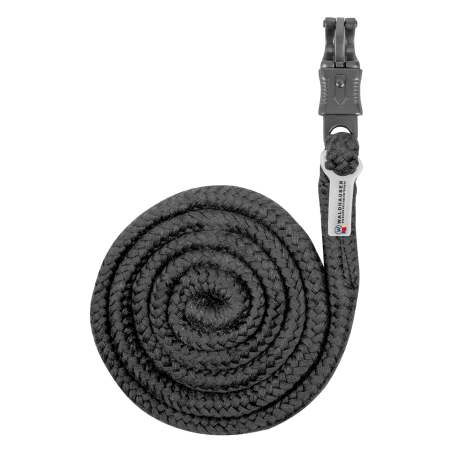 Waldhausen aanbindlijn Plus met paniekhaak, donker beslag