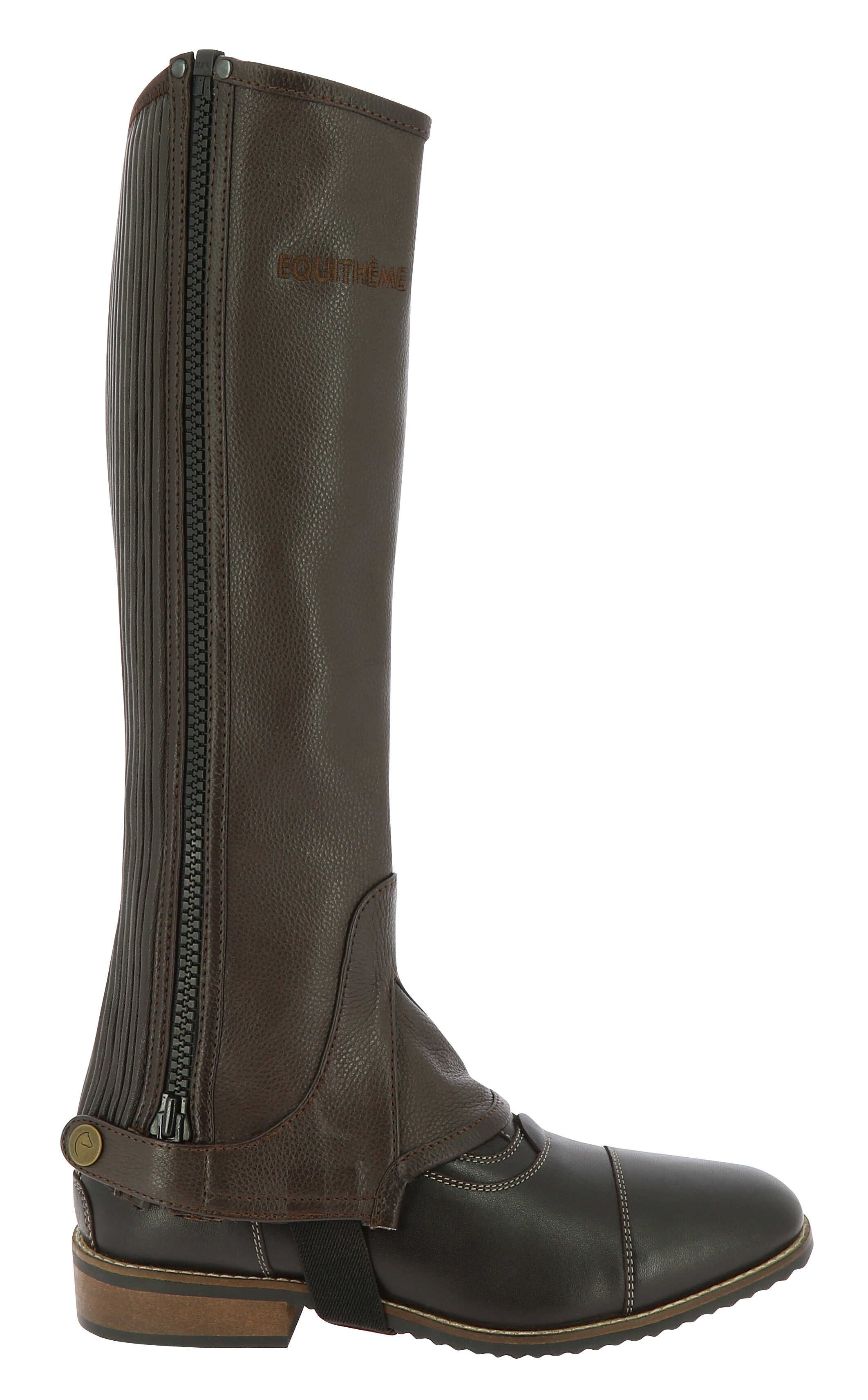 Mini-chaps Equithème leer Bruin Mini-chaps Equithème leer Bruin