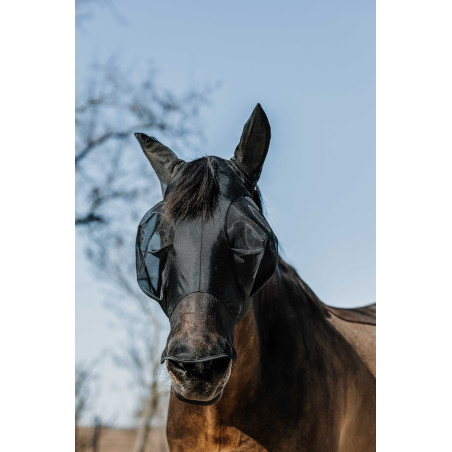 Anti-vlieg anti-UV masker Equithème Lycra met neus