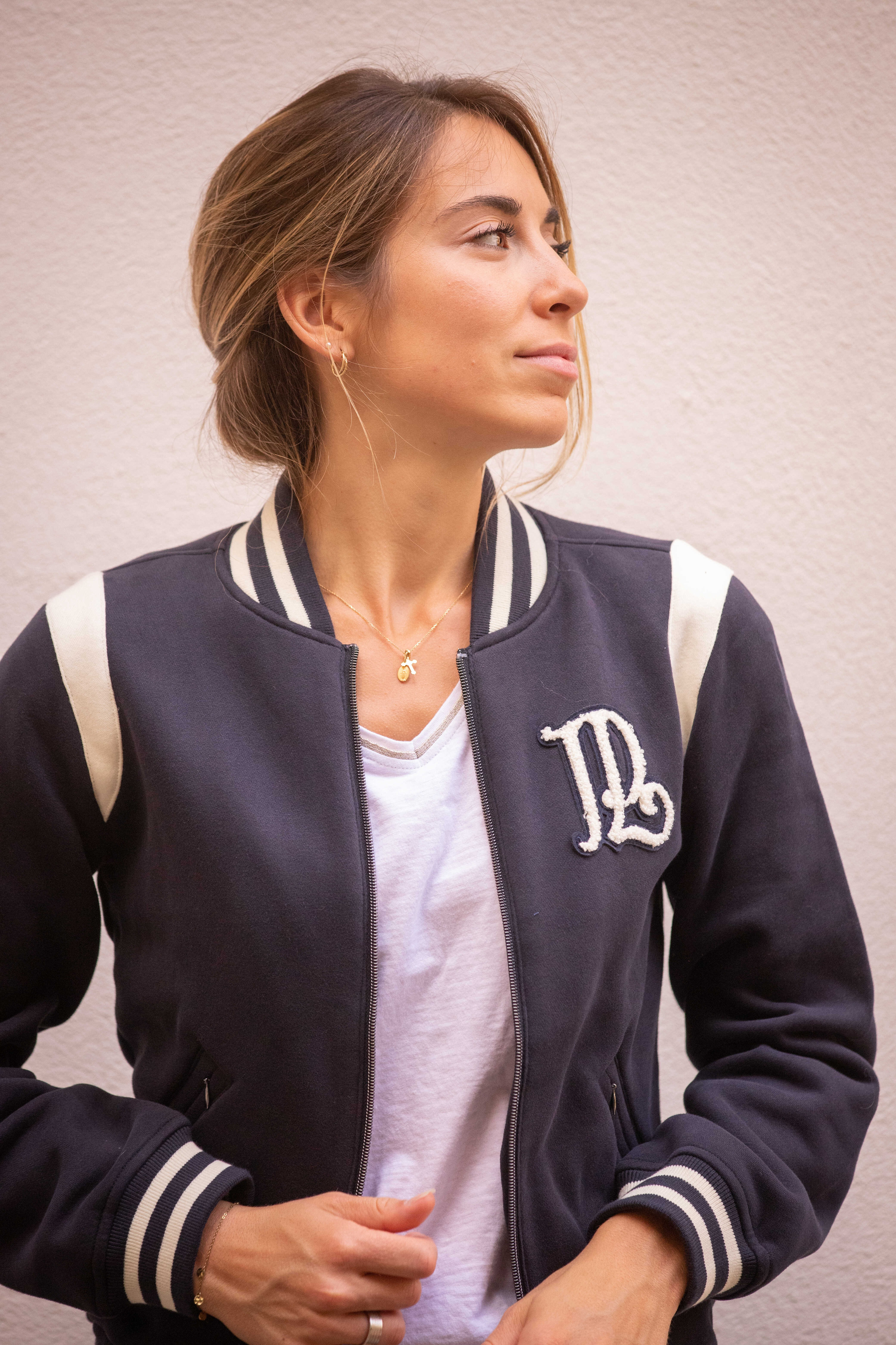 Sweat Pénélope University Marine / offwhite Marineblauw