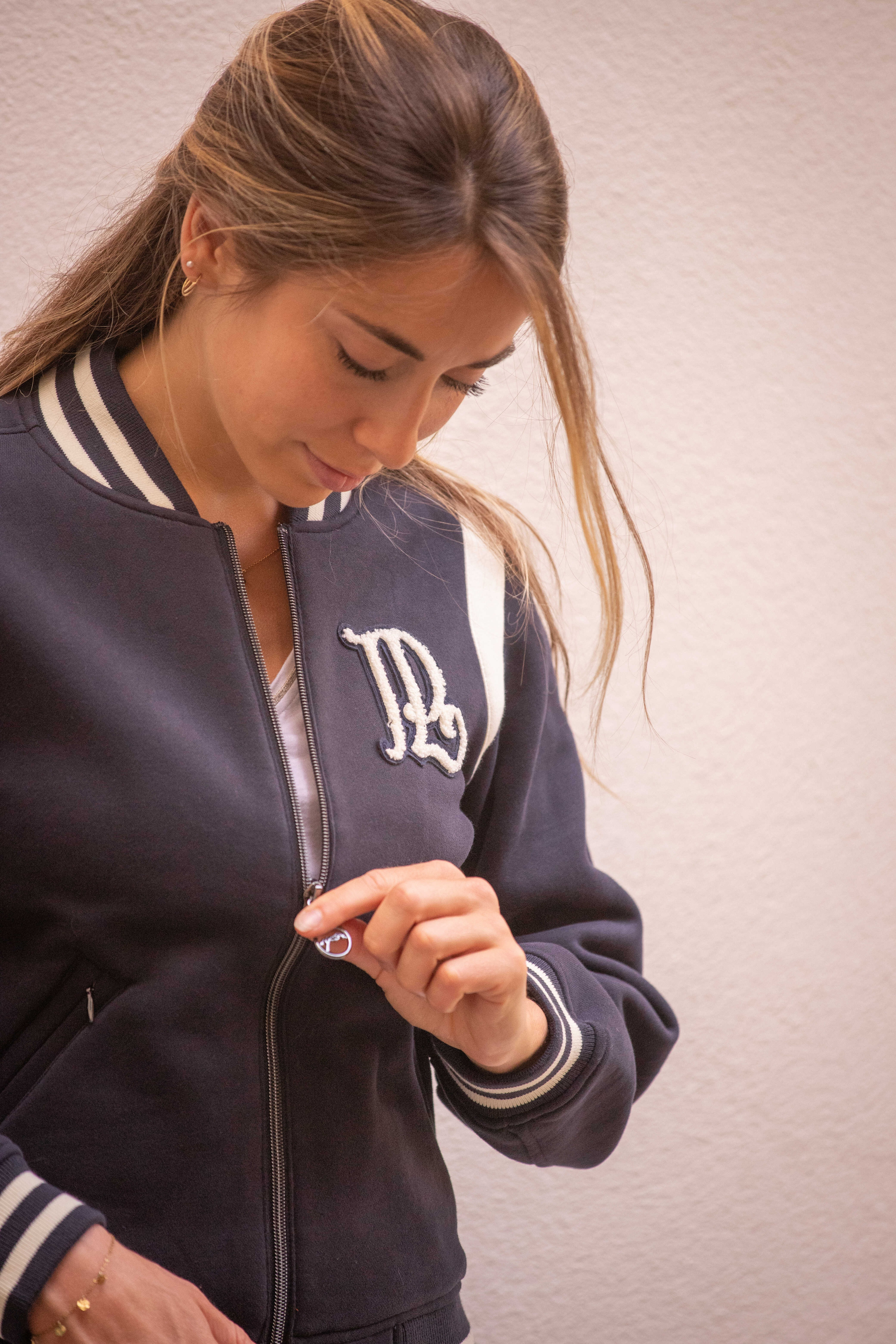 Sweat Pénélope University Marine / offwhite Marineblauw