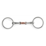 Dubbel gebroken koperen bit met ringen Shires