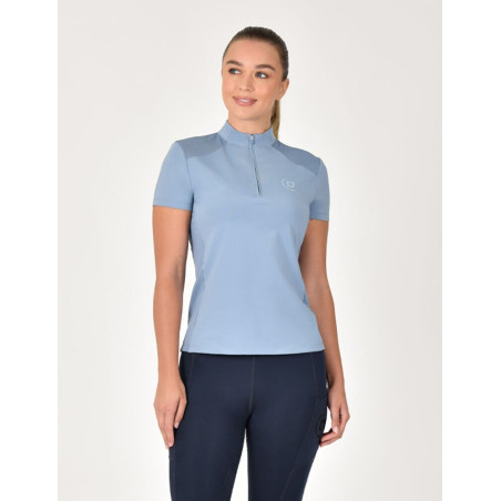 Dublin ademend damespoloshirt met korte mouwen en 1/4-ritssluiting