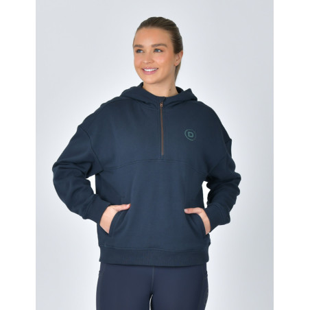 Dublin fleece-trui met capuchon, dames, 1/4-rits
