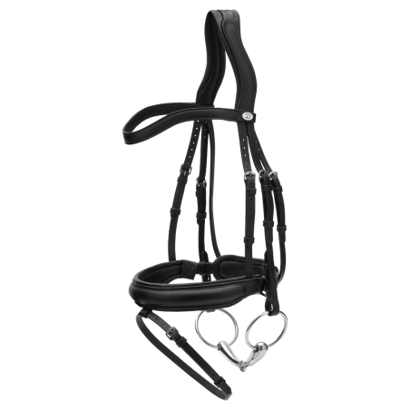 Dy'on hoofdstel met middelharde neusriem van soepel leer