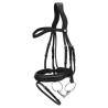 Dy'on hoofdstel met middelharde neusriem van soepel leer - Zwart