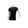 Wedstrijdrijpoloshirt Flags & Cup Andria dames korte mouw - Zwart