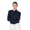 Polo wedstrijd slim fit dames met mesh inzetstukken Equestro - Marineblazer
