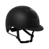 Unisex helm Equestro met carboninzet en glanzende rand EN 1384-2023 - Zwart / zwart