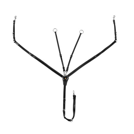 Equestro borsttuig van leer met elastische inzetstukken en afneembare martingaal