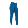 Dameslegging Equestro met hoge taille en riemlussen - Koraalblauw