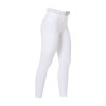 Dameslegging Equestro met hoge taille en riemlussen - Wit