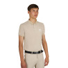 Heren trainingspolo Equestro met contrasterende details, korte mouwen - Oxford tan / wit