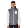 Heren sweatshirt Equestro Institutional tweekleurig met frontale ritssluiting - Gemêleerd grijs / antiek wit
