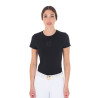 Dames T-shirt Equestro basic toon-op-toon korte mouwen - Zwart