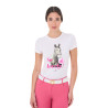 Dames T-shirt Equestro So Lovely van katoen met korte mouwen - Wit
