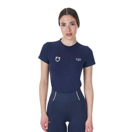Dames T-shirt Equestro x FISE slim fit met korte mouwen