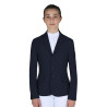 Kinderwedstrijdjas Equestro slim fit met drie knopen - Marineblazer