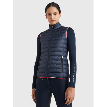 Dames mouwloos jack Tommy Hilfiger Equestrian licht en van gerecycled dons