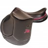 Dubbele zadel Saumur gepersonaliseerd Privilege Equitation - Bruin / roze