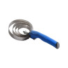 Ronde metalen roskam met Soft-handvat - Blauw