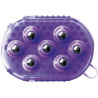 Dubbelzijdige handschoen voor roskammen en massage - Violet