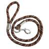 Laat dikke koord voor hond - Choco / beige / wit