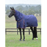 ComFiTec Essential Turnout Weatherbeeta deken 50 g met afneembare hals - Marine / bordeaux