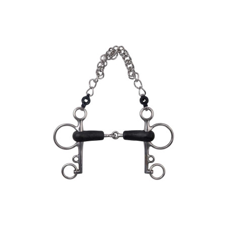 Pelham bit Metalab gebroken rubber