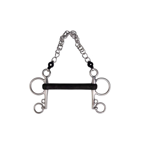 Mors Pelham Metalab harde rubber rechte mondstuk