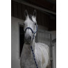 Halster + lijn Equitheme Satiné - Marine / lichtblauw
