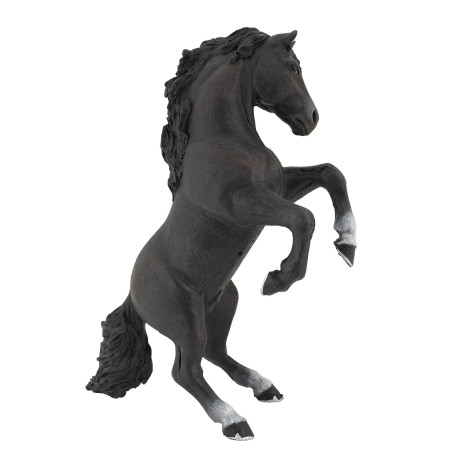 Zwarte steigende paard figurine Papo