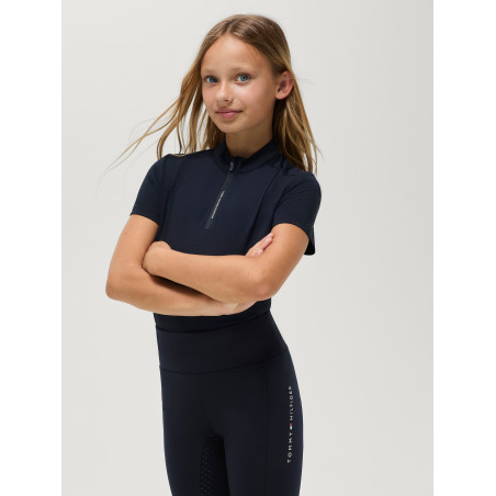 Trainingspolo Palma Tommy Hilfiger Equestrian 1/4 rits Young Rider korte mouwen