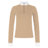 Kentucky Classic wedstrijdbloes dames met glinsterende rits lange mouwen - Beige