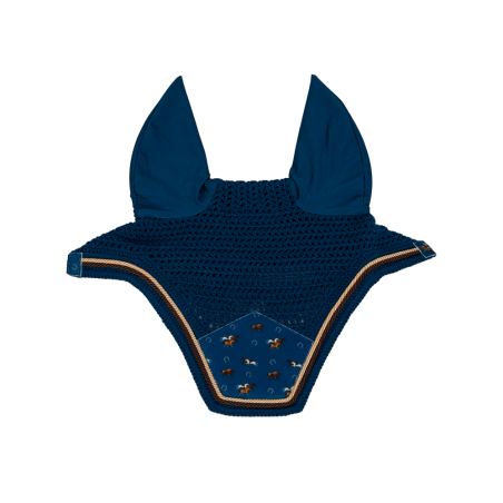 Kentucky paardenprint Wellington Velvet anti-vliegenoorenbonnet