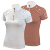 Tattini wedstrijdpolo voor dames met lurex-rits - Wit