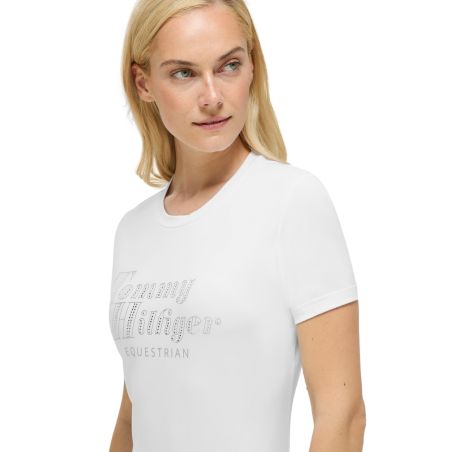 T-shirt met korte mouwen met strass Tommy Hilfiger Equestrian Malibu dames