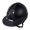 Antares Origin Galaxy-helm met Eclipse-zonneklep en Swarovski - Zwart / zwart leer