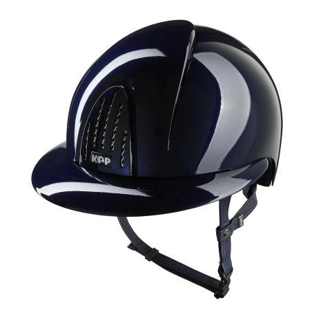 Kep Smart Nova helm met gepolijst metalen afwerking in blauw met polo-klep