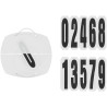 Startnummer 4 cijfers Equithème Rechthoek - Wit